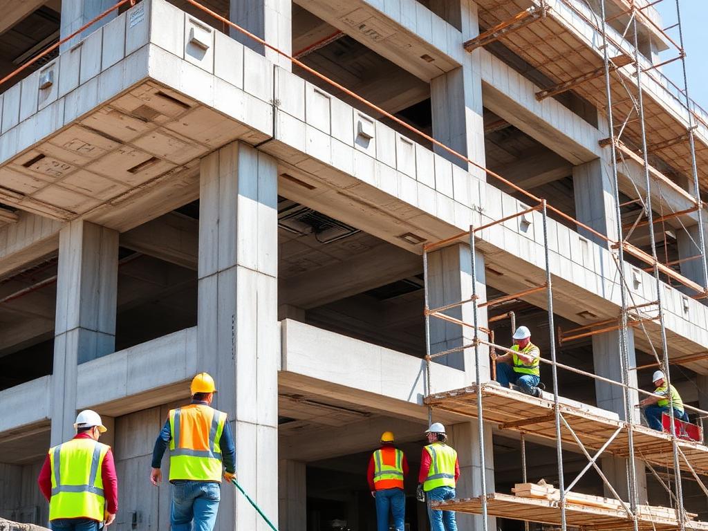 Chantier de construction d'un bâtiment non résidentiel